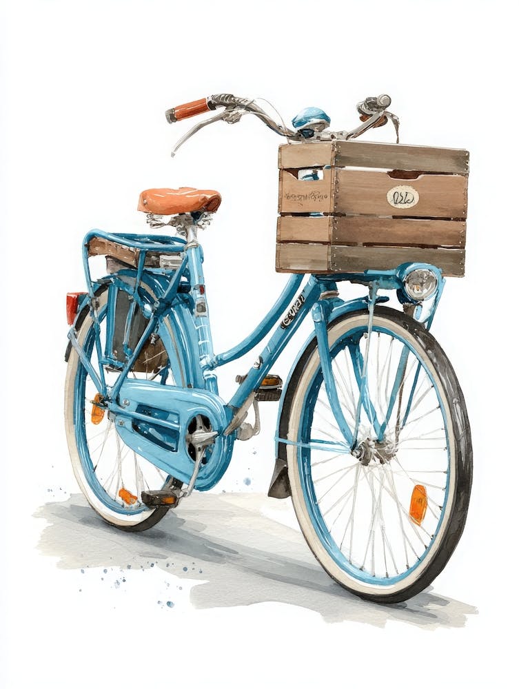 Aihrgdesign Isolated Watercolor Painting Of Vintage Bicycles 7