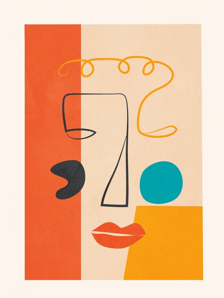 Abstract Face Line Design 05