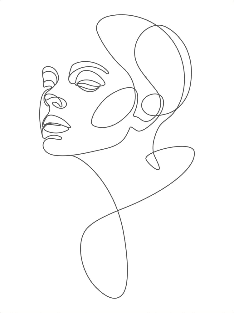 Portrait of a Woman's Face Line