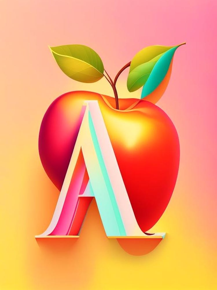 A  Apple, Letter, Alphabet Pop Art Matisse