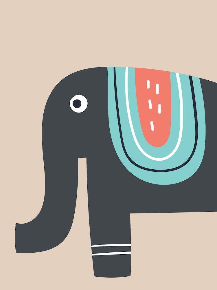 Elephant Neutral Kids Beige Unisex