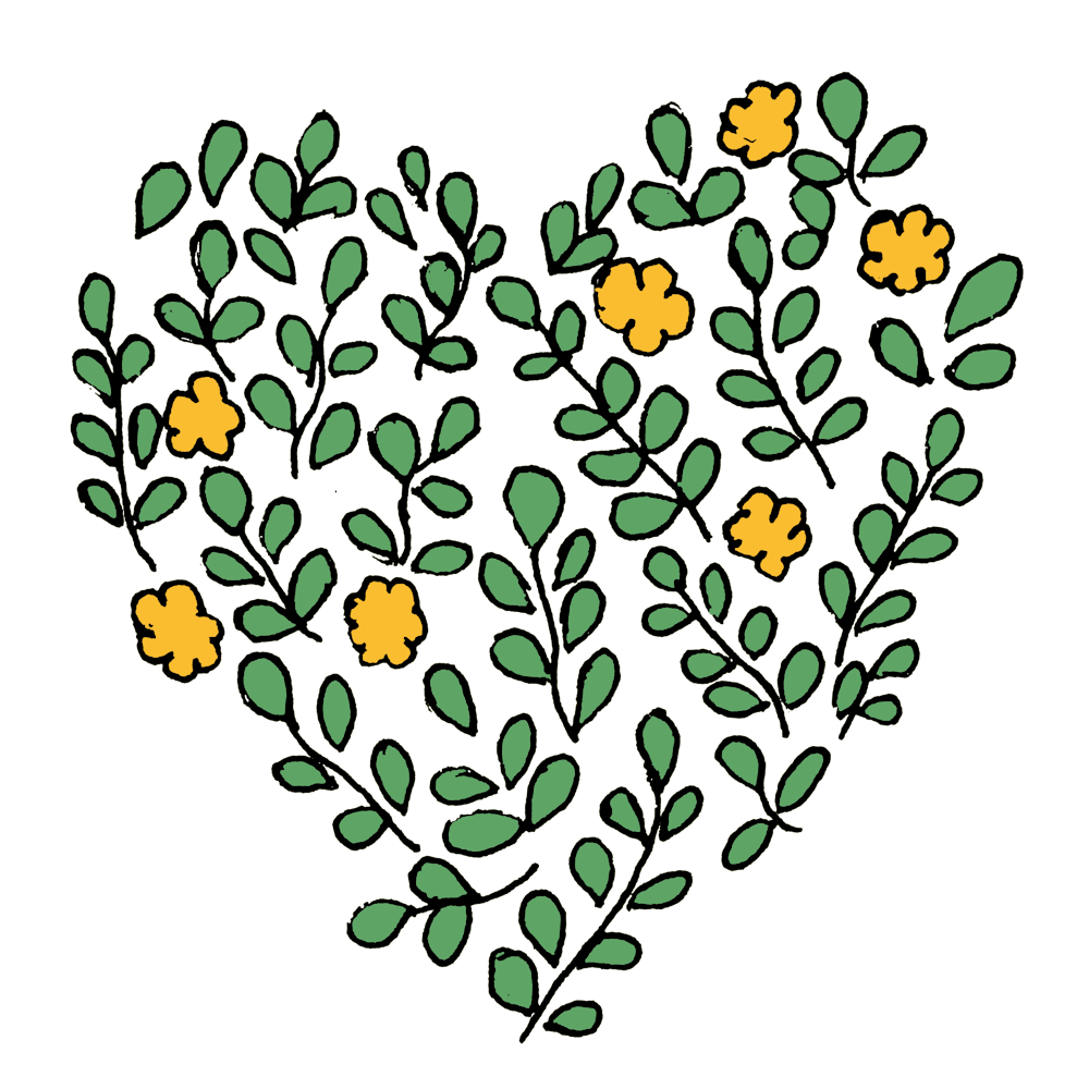 Heart Of Flowers Beautiful Yellow Floral Heart