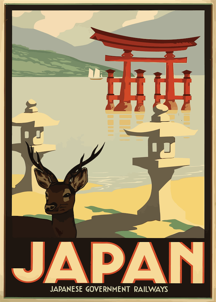 Japan Japanische Staatsbahnen Vintage Poster