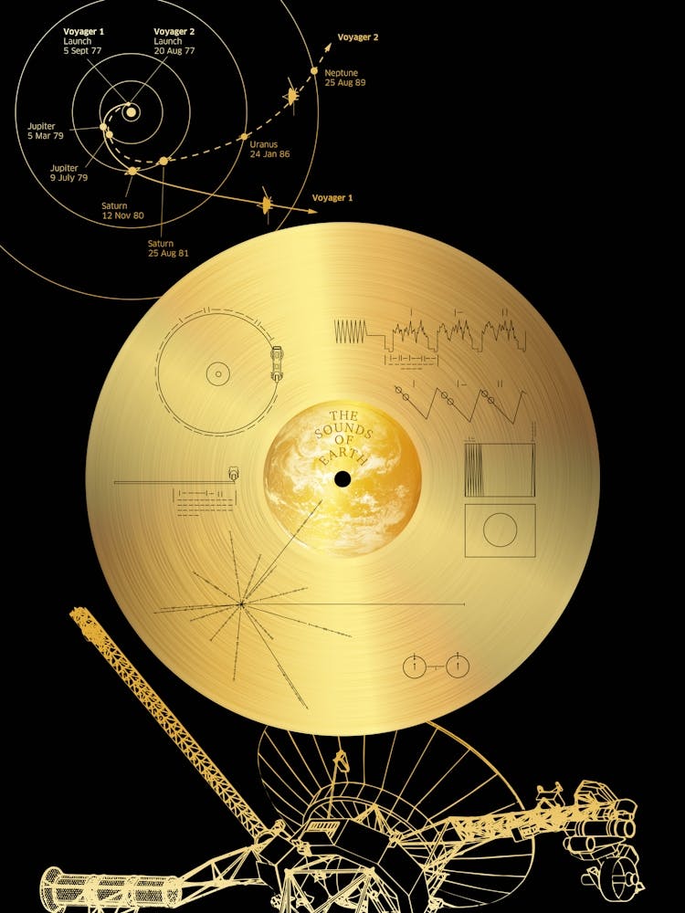 NASA Voyager 1 Golden Record — Space poster, science print