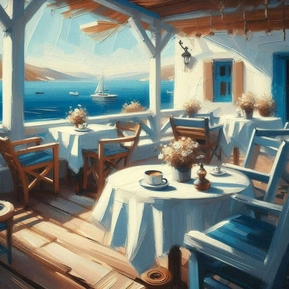 Griechisches Café Gemälde