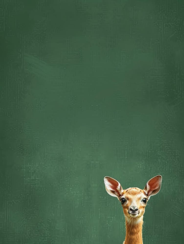Antelope On A Green Chalkboard