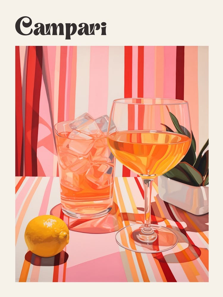Campari Retro Cocktail Poster