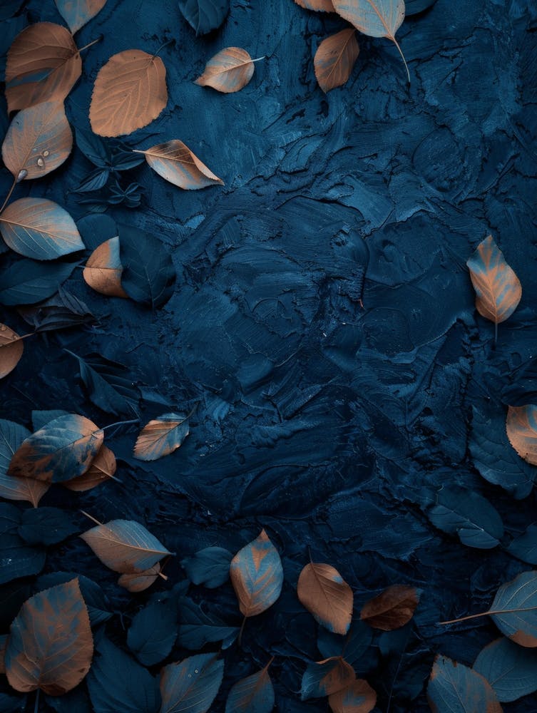 Abstract Leaves On A Blue Background
