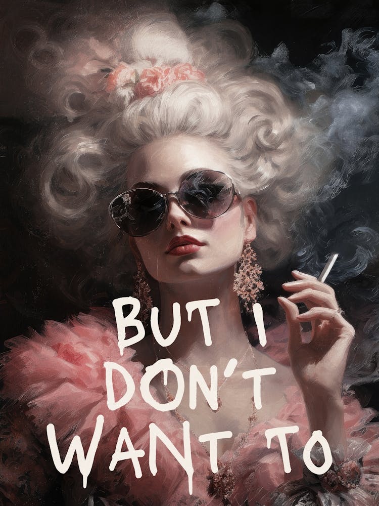 But I Dont Want To Funny Quote Altered Art Sarcastic Print Cool Girl Decor