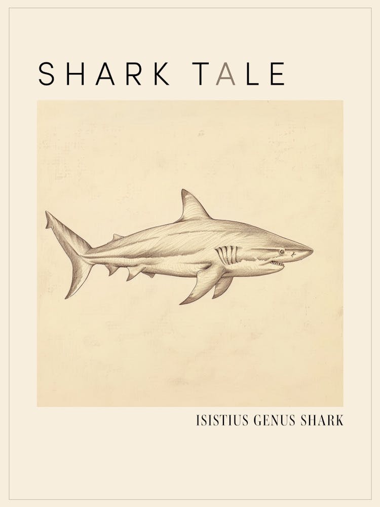 Isistius Genus Shark Vintage Illustration 3 Poster