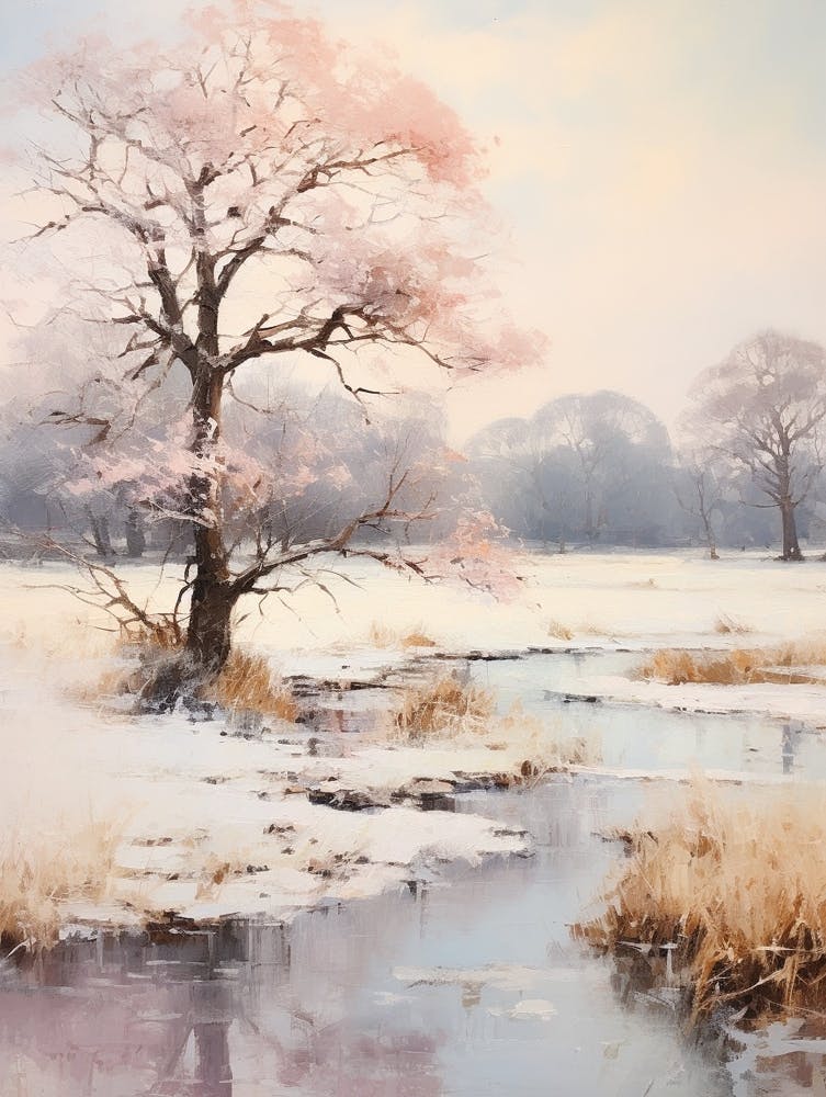 Dreamy Winter Painting Richmond Park England 4