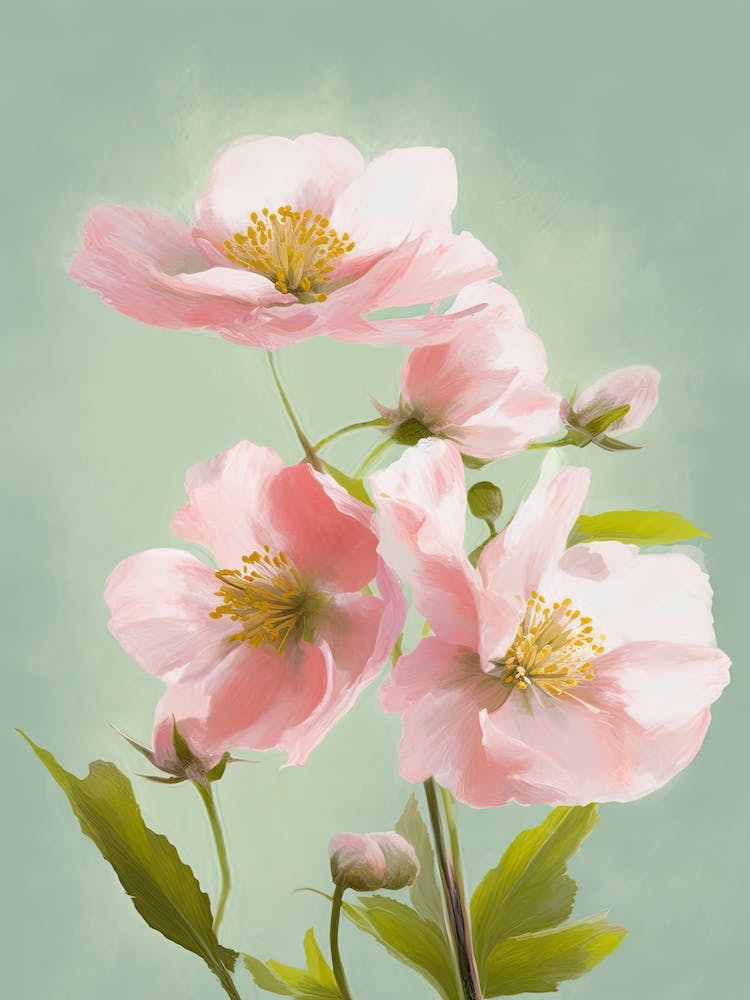 Apfelblüten Blumen Acryl Pastellfarben 1