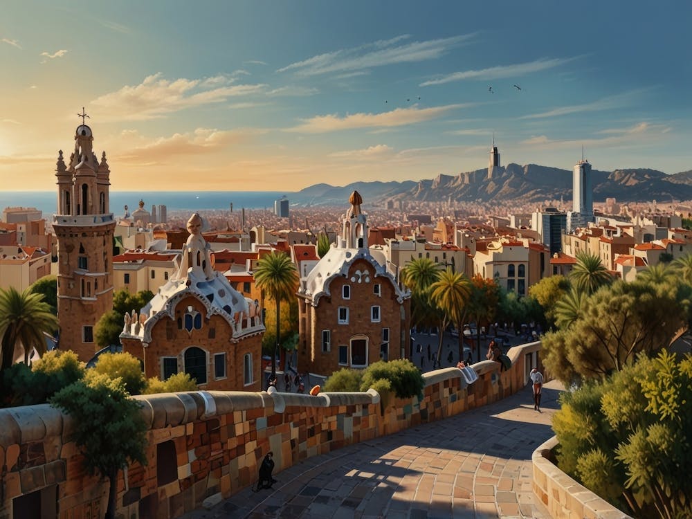 Barcelona Cityscape art 1