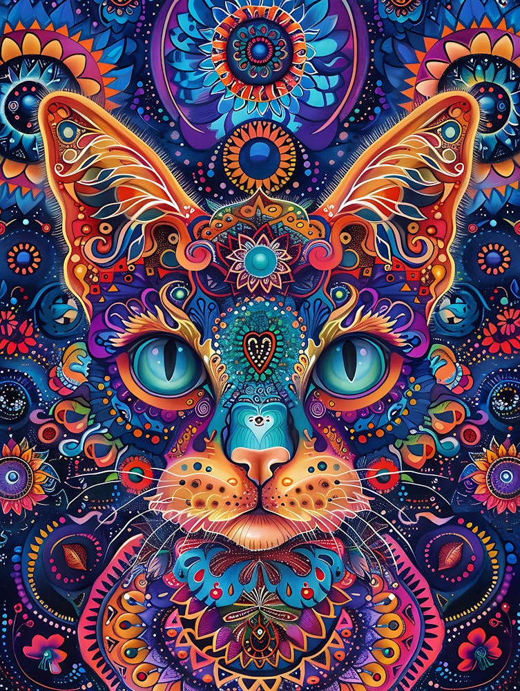 Psychedelische Katze 11