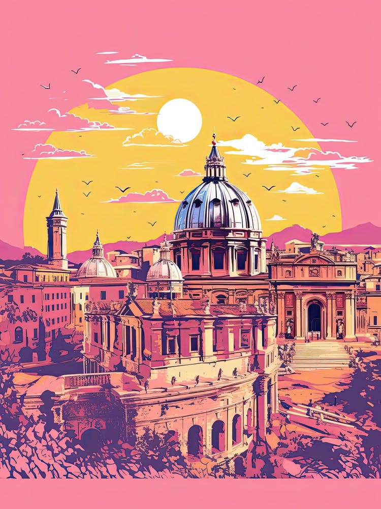 Rome In Risograph Style 4