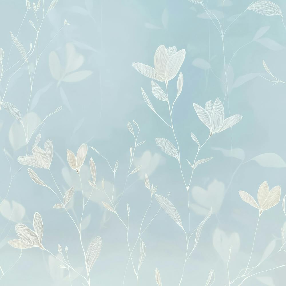 Flowers On A Blue Background