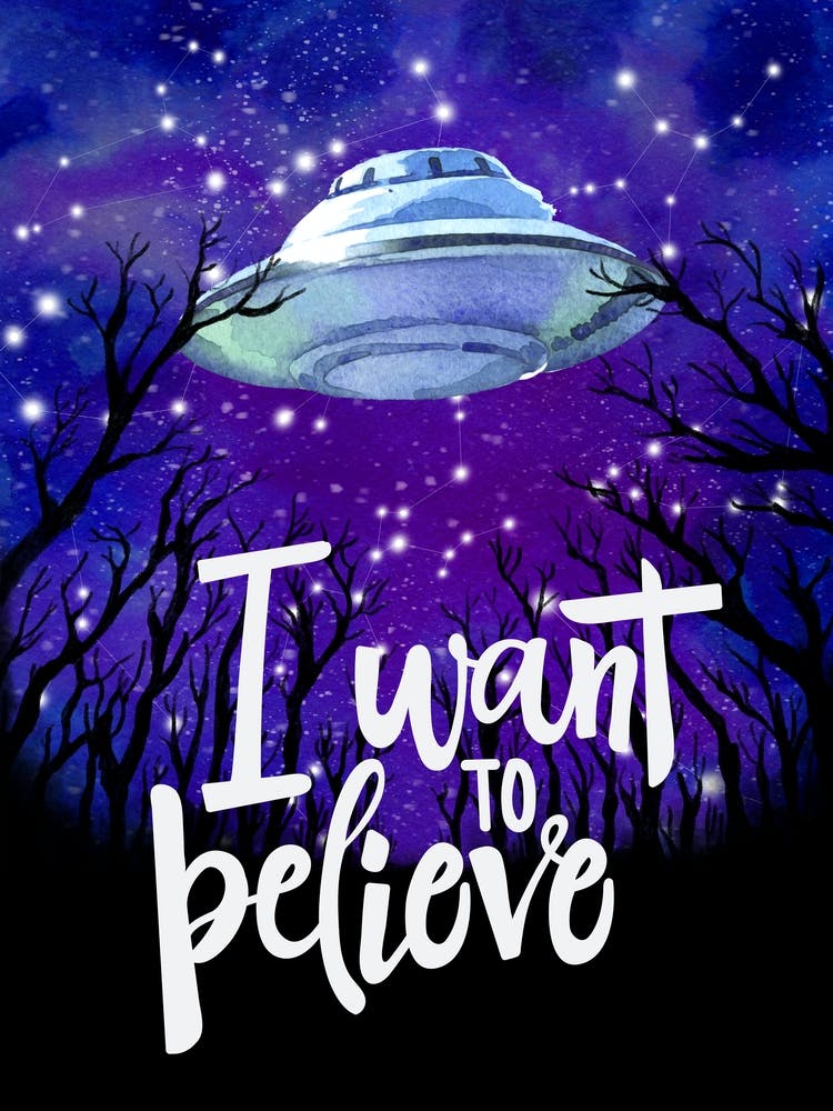 I Want To Believe (The X-Files) — Space Neon Watercolor #15