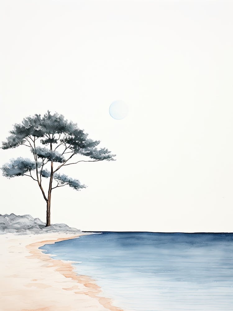 Aquarelle de Zlatni Rat (Plage de la Corne d'Or) Île de Brač Croatie 2