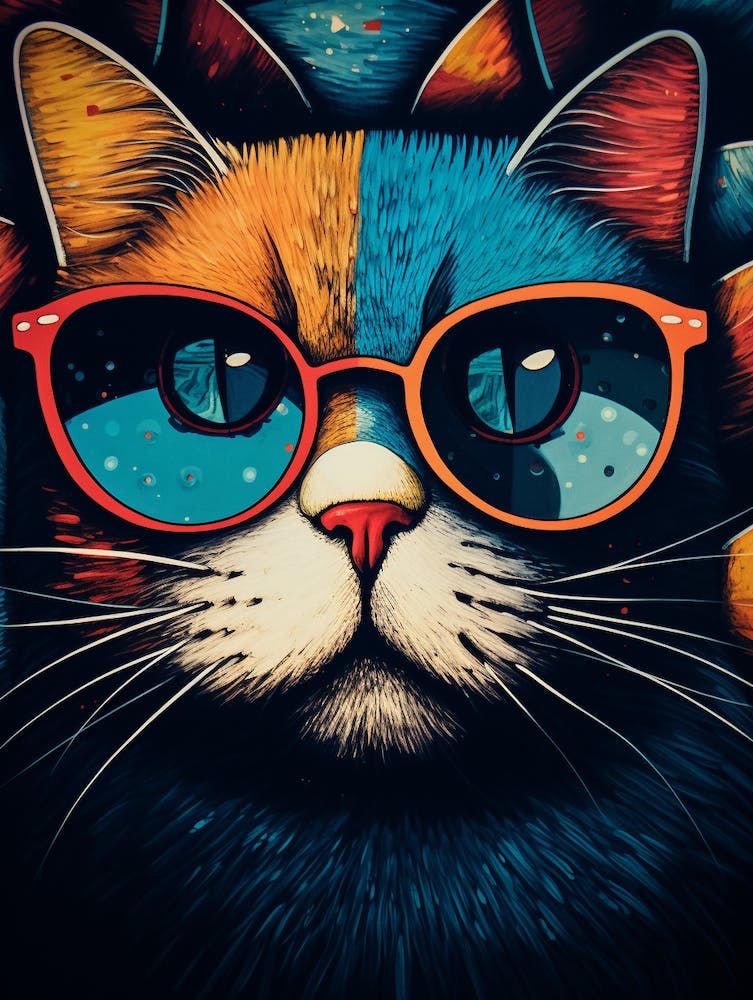 Katze mit Brille 1