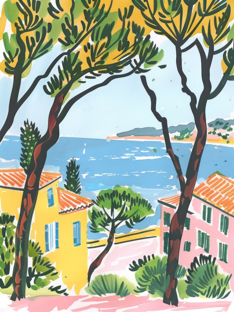 Travel Poster Happy Places Saint Tropez 1