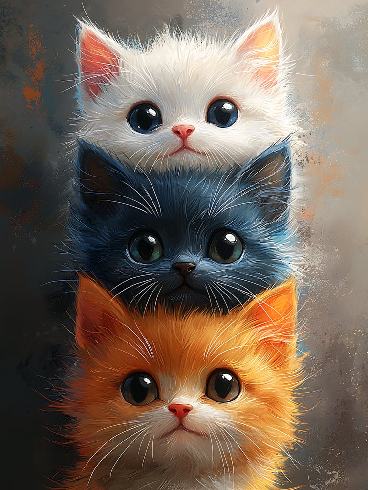 Cute Cats Stacked Together 1