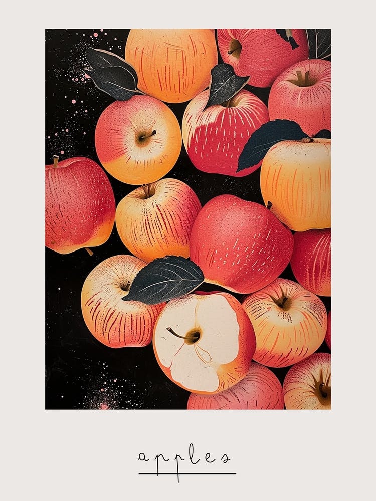 Art Deco Apples 2 Poster