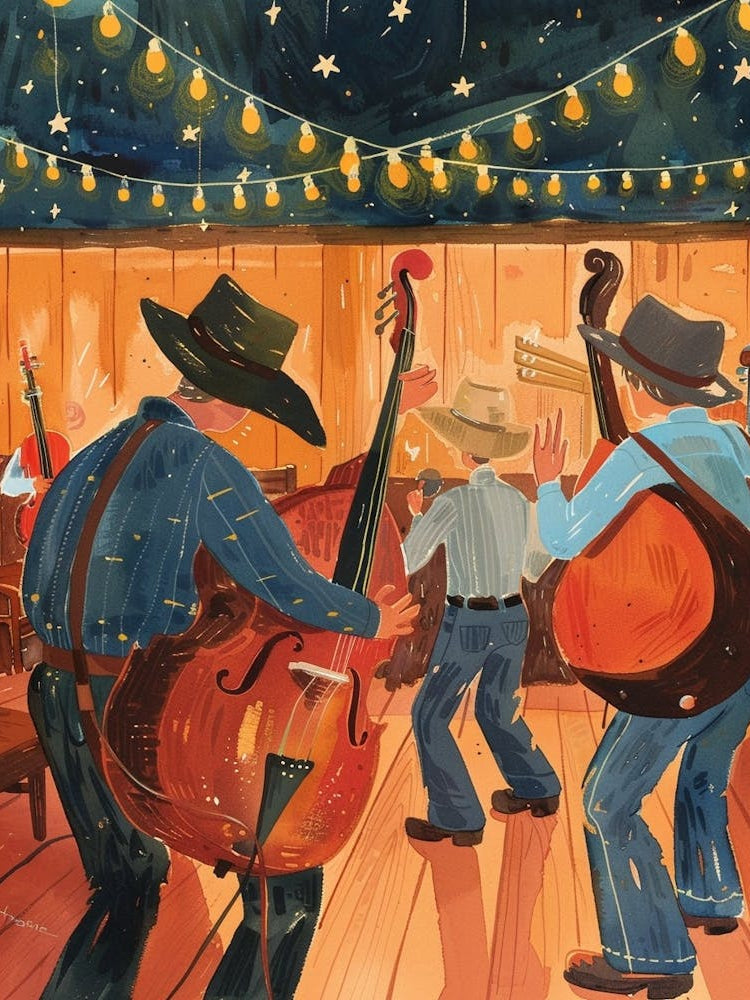 Storybook Illustration Live Music Scene Austin Texas  4