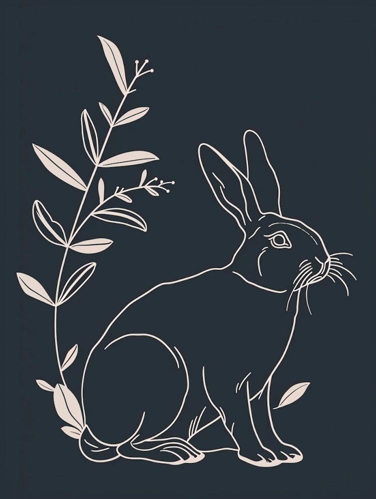 Zimthase Minimalistische Illustration 1