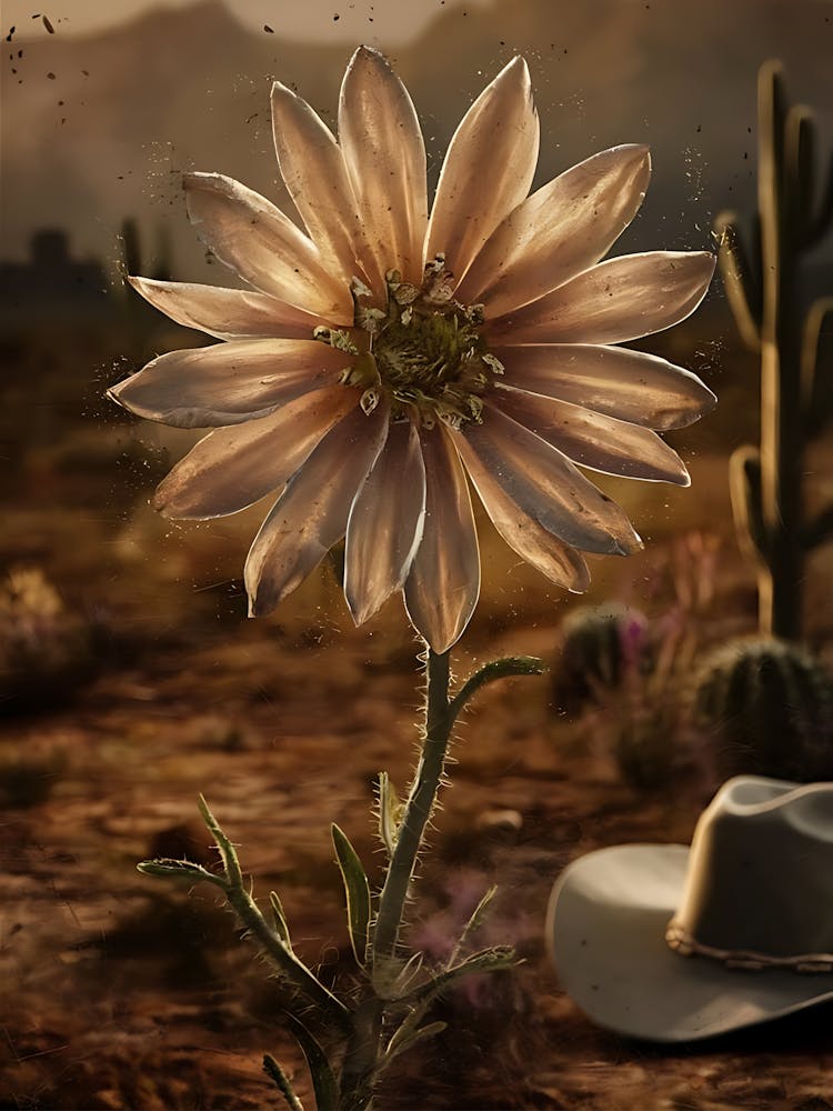 Cowboyhut und Blume