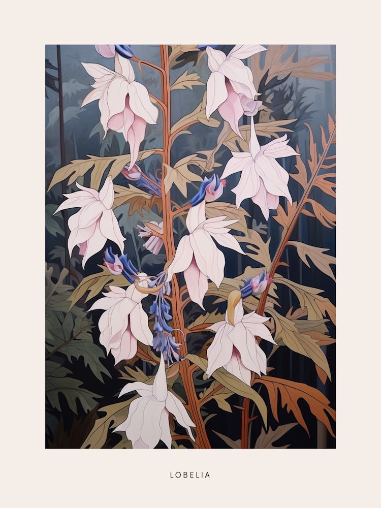 Flower Illustration Lobelia 4 Poster