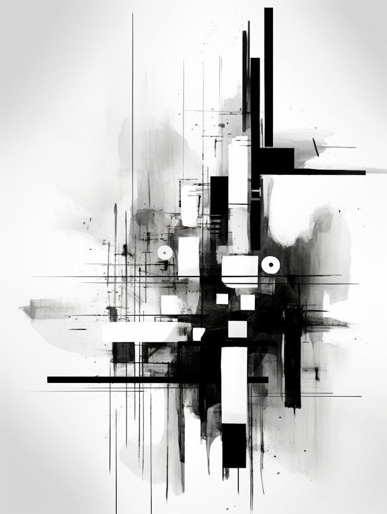 Memory Abstract Black And White 4