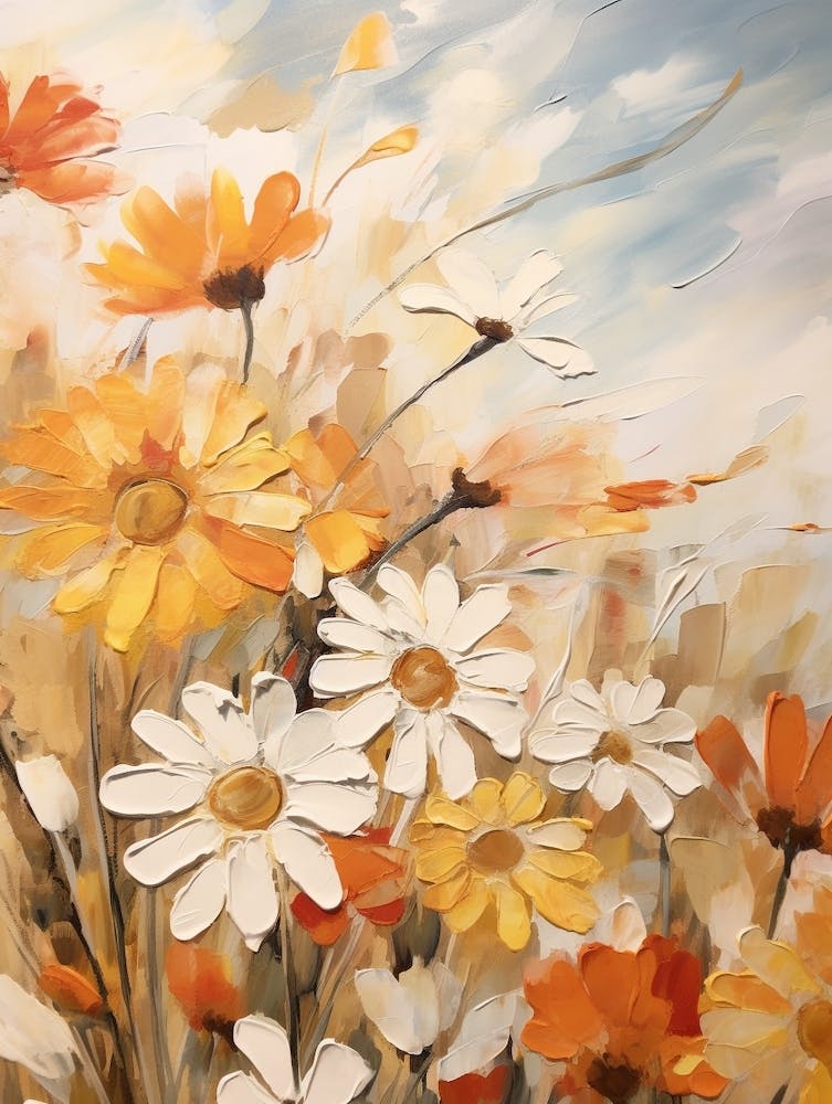 Fall Flower Painting Daisy 4