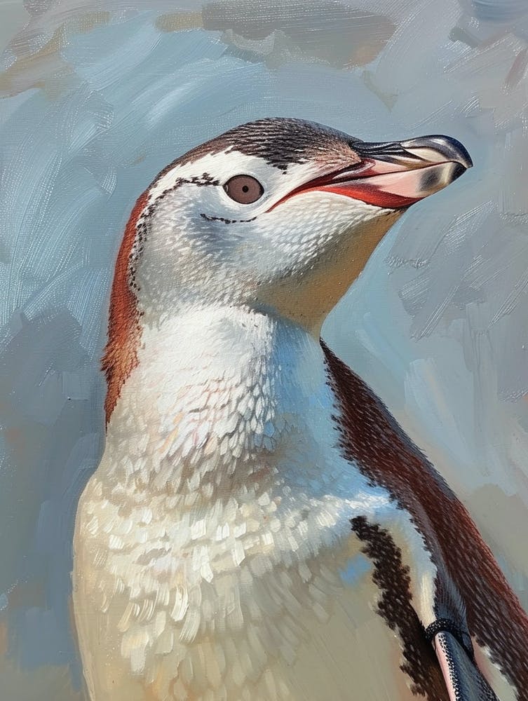 Adlie Penguin Dunedin Taiaroa Head Oil Painting 2
