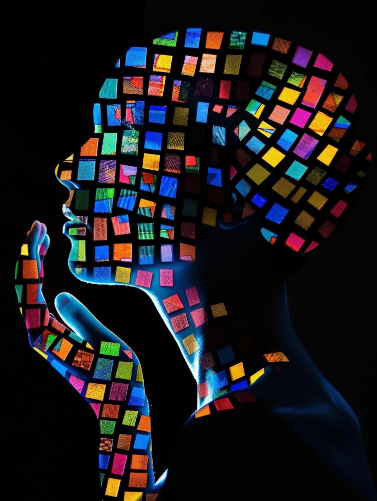 Mosaic Portrait Of A Woman