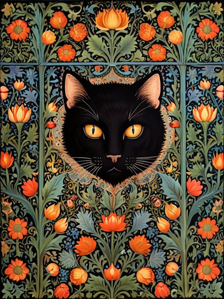 William Morris Schwarze Katze 1
