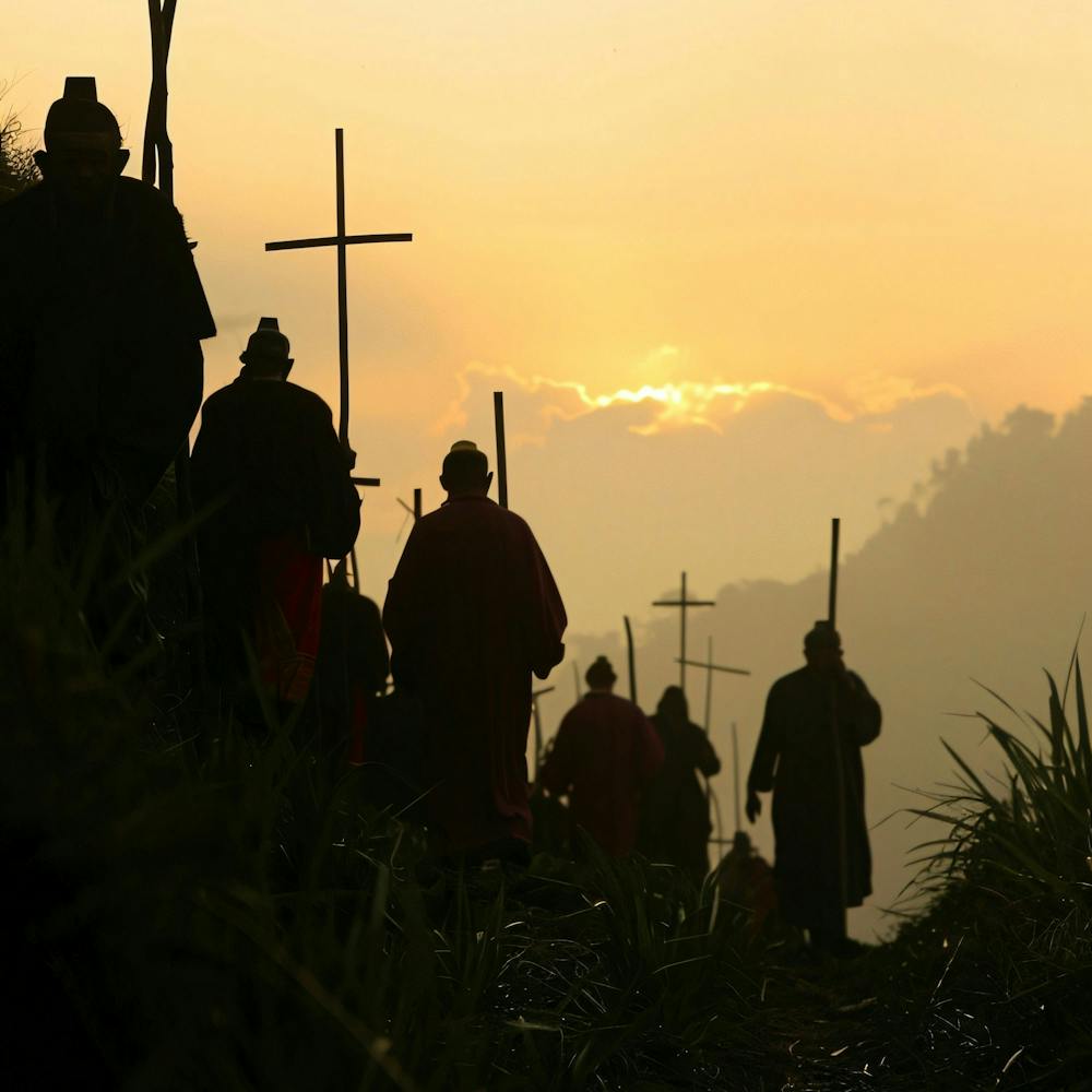 People Walking On A Hill