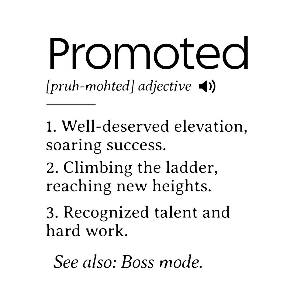 Promotion Congrats, Promoted Coworker Gift Definition