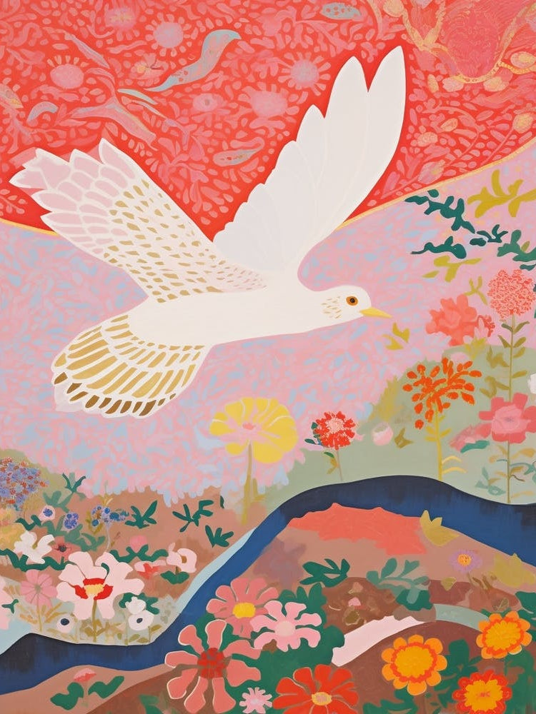 Maximalist Bird Painting Seagull 2