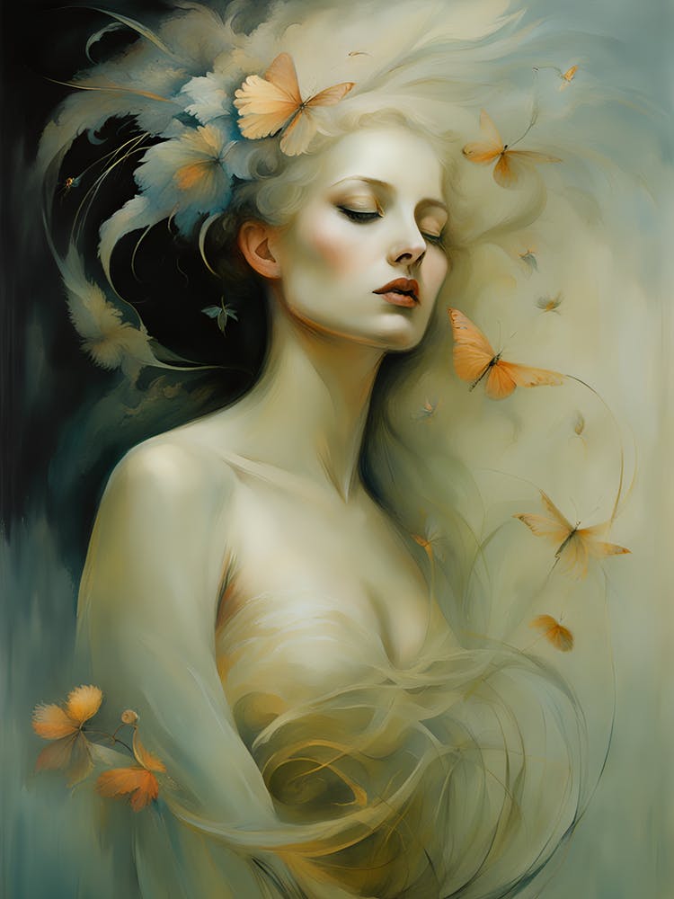 Woman With Butterflies 1