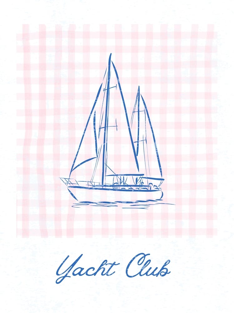 Yacht Club Red Check Pattern