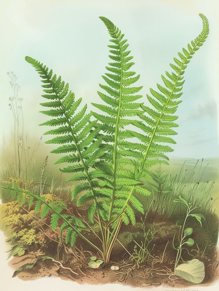 Vintage Illustration Staghorn Fern 2