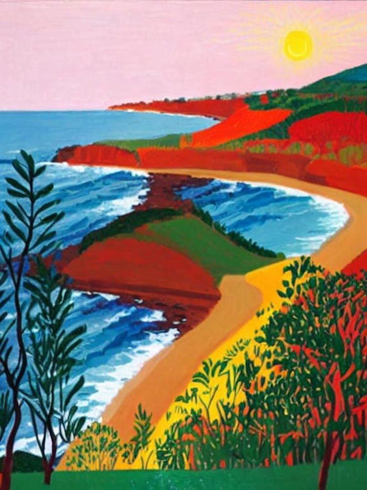 Mona Vale Beach, Australia Hockney Style