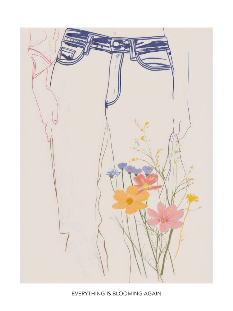Everything Is Blooming Again Poster Jean Line Art Flowers 5