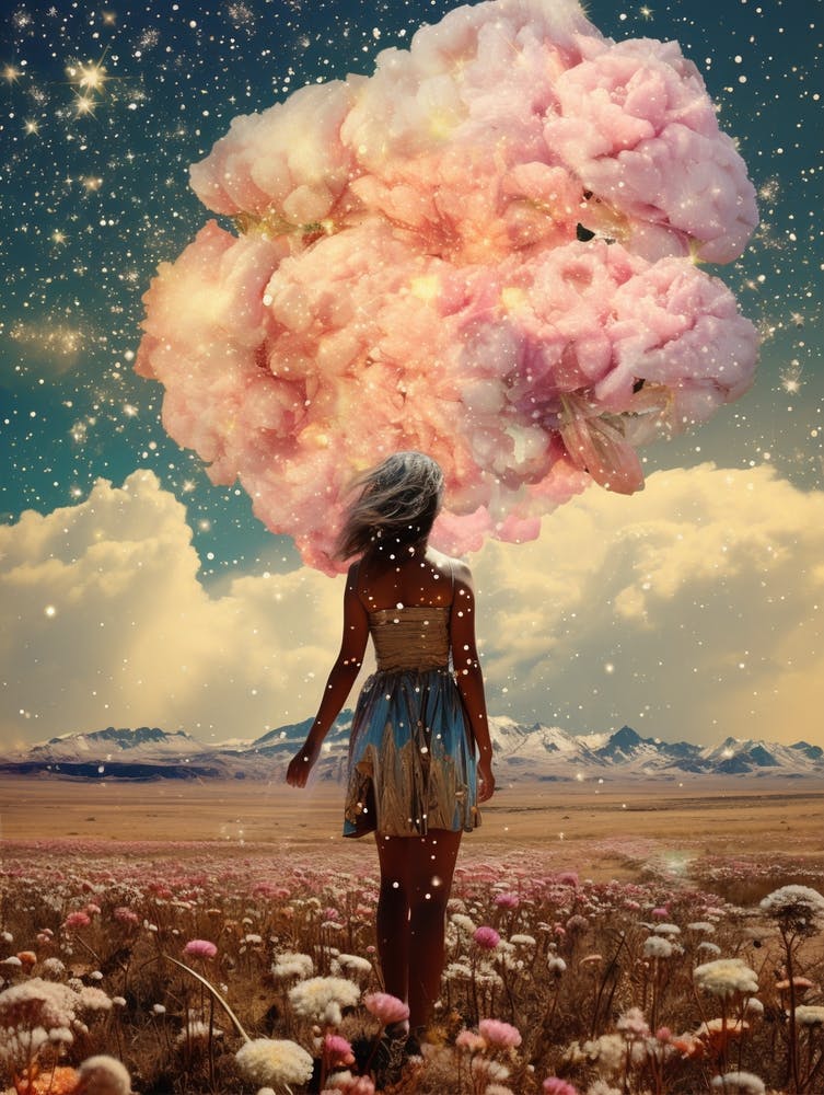 Cosmic landscape of a woman in a desert 3