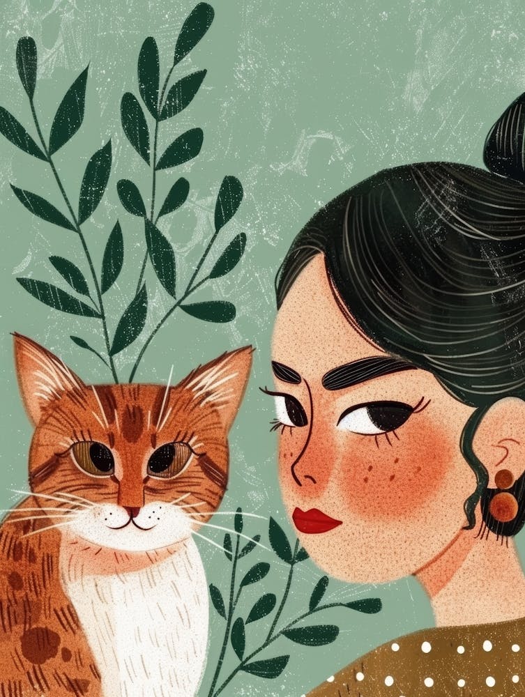 Woman and a cat 1
