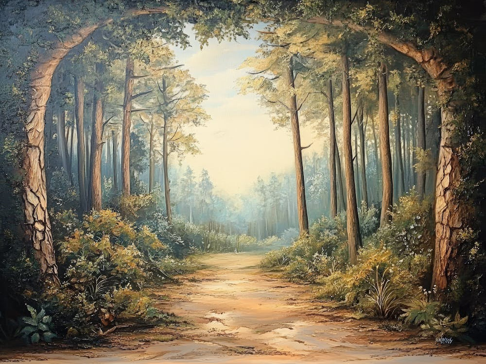 Three Dimensional a Forest Landscape as A Nature