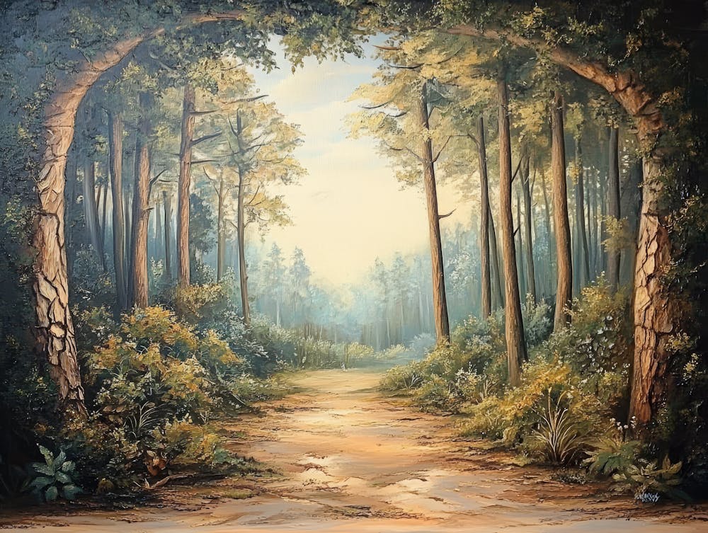 Three Dimensional a Forest Landscape as A Nature