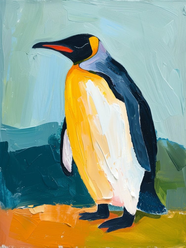 King Penguin Carcass Island Colour Block Painting 4