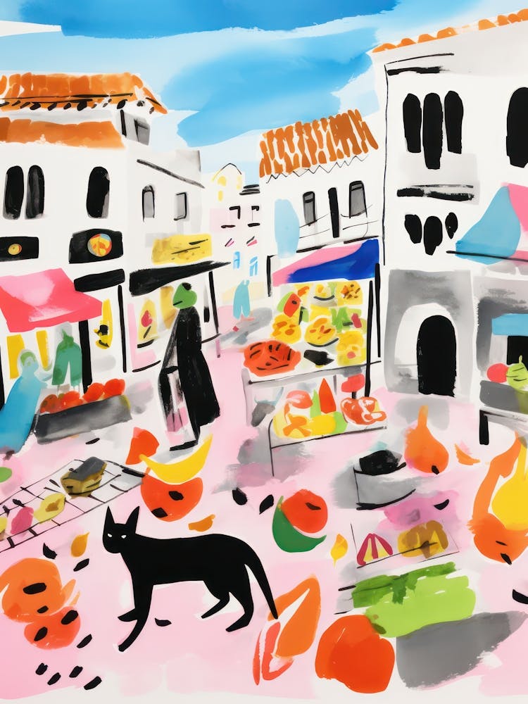 The Food Market In Malaga 1 Illustration
