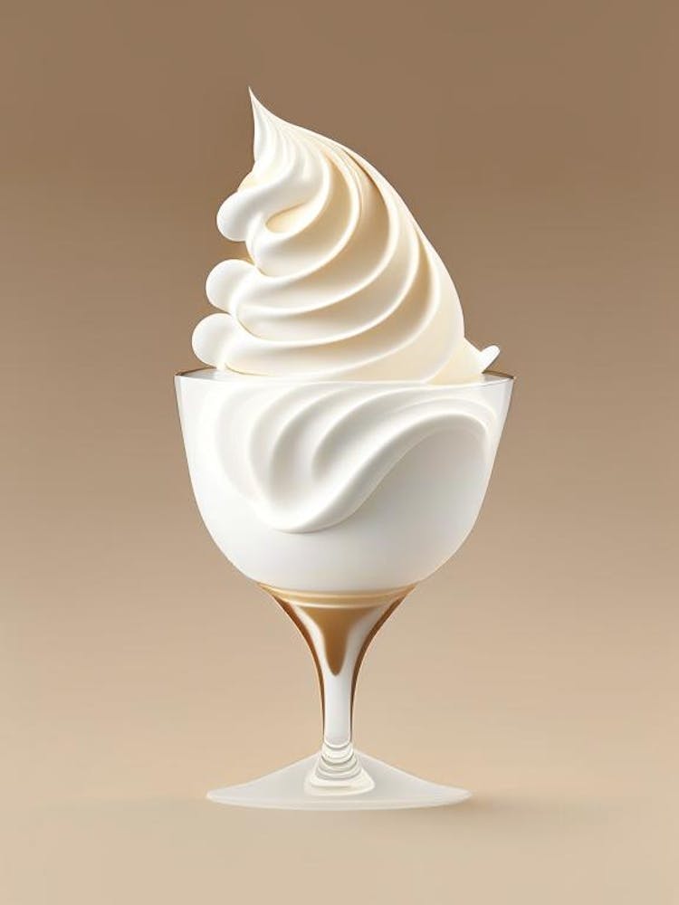 Schlagsahne Parfait Dessert Neutrale Abstrakte Illustration Blume